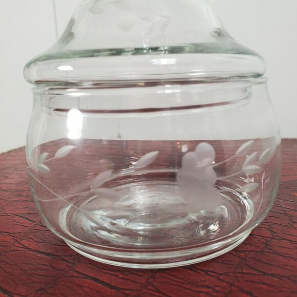 Princess House Heritage Candy Dish 5" clear etched trinket stackable vtg - Picture 6 of 7